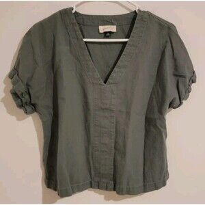 Universal Thread Womens Top Size Medium‎ M Green Linen Fairy Boho